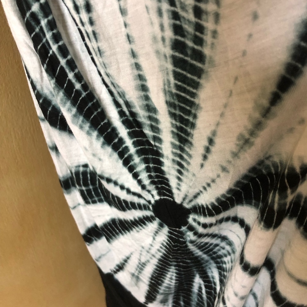 StyleWorks Black and White Tie Dye Bandeau Strapless Maxi Dress - Picture 10 of 11